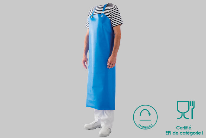 Tablier professionnel Manulatex Delta standard 90x115cm à œillets thermo soudés - Bleu