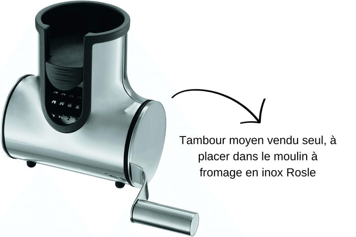 Tambour moyen pour moulin à fromage Rösle en acier inoxydable