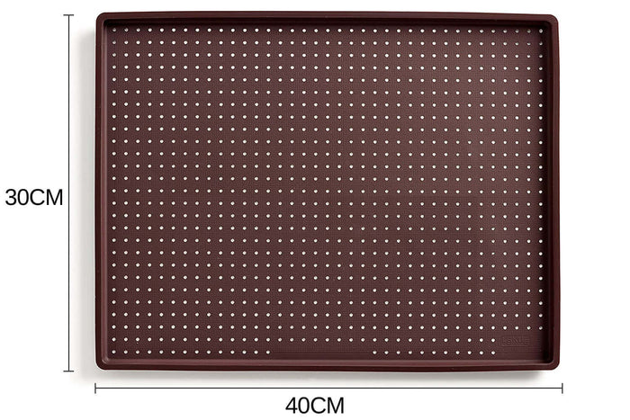 Tapis à pizza Lékué 30x40cm en silicone Platinum marron