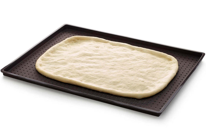 Tapis à pizza Lékué 30x40cm en silicone Platinum marron