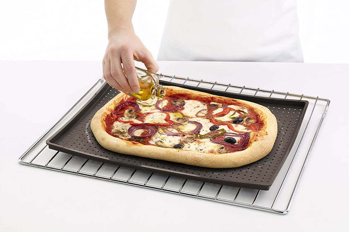 Tapis à pizza Lékué 30x40cm en silicone Platinum marron
