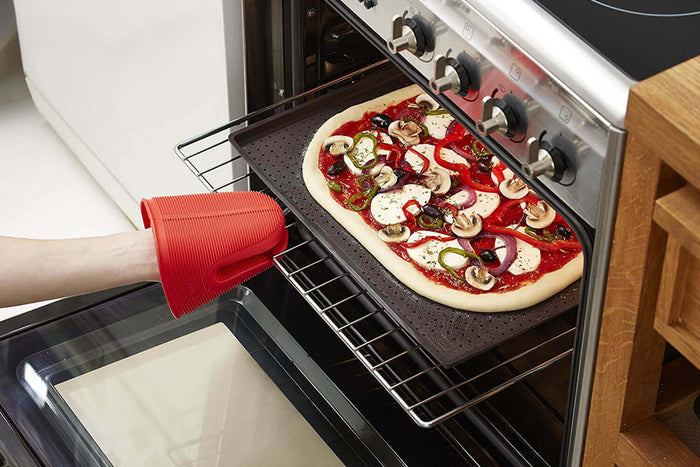 Tapis à pizza Lékué 30x40cm en silicone Platinum marron