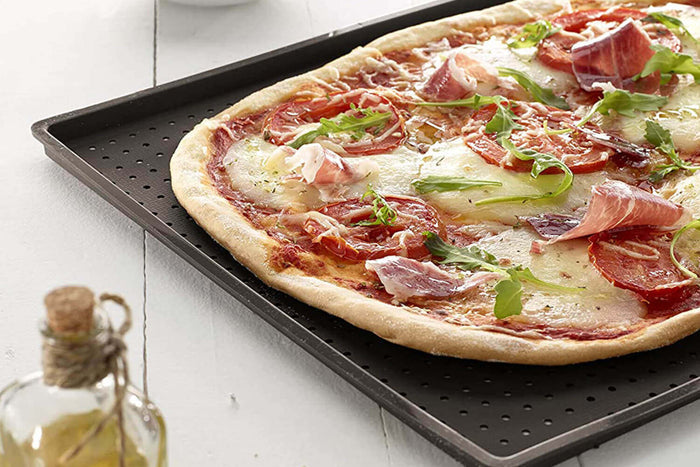 Tapis à pizza Lékué 30x40cm en silicone Platinum marron