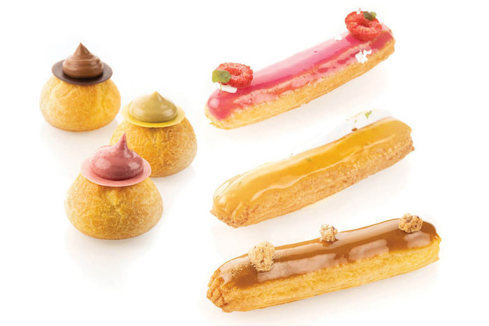 Tapis de cuisson Silikomart éclair et choux en silicone professionnel et fibres de verre micro-perforées 30x40cm