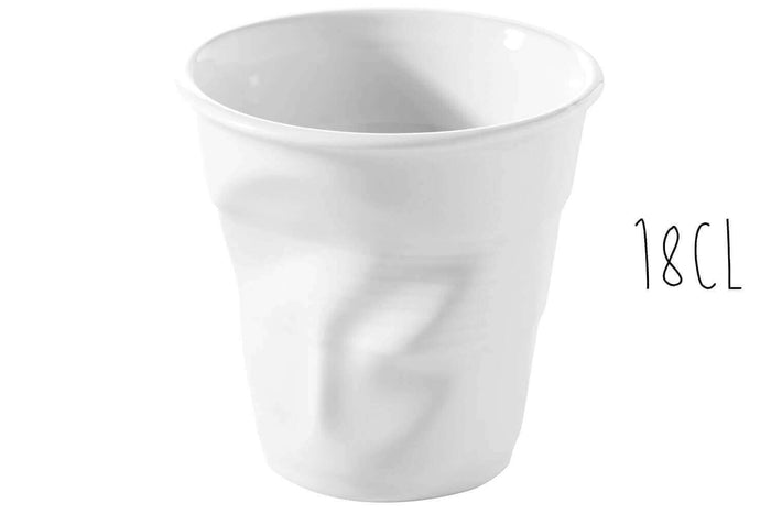 Tasse Revol Cappuccino Froissé 18cl en porcelaine blanche