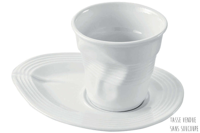Tasse Revol Cappuccino Froissé 18cl en porcelaine blanche