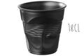 Tasse Revol Cappuccino Froissé 18cl en porcelaine noire satinée