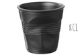 Tasse Revol Espresso Froissé 8cl en porcelaine noire satinée