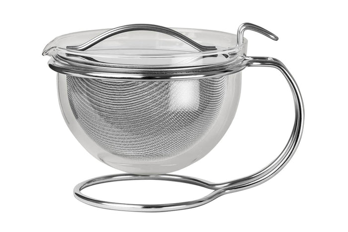 Théière Mono Filio 0,6L en verre borosilicate avec support en inox 18/10