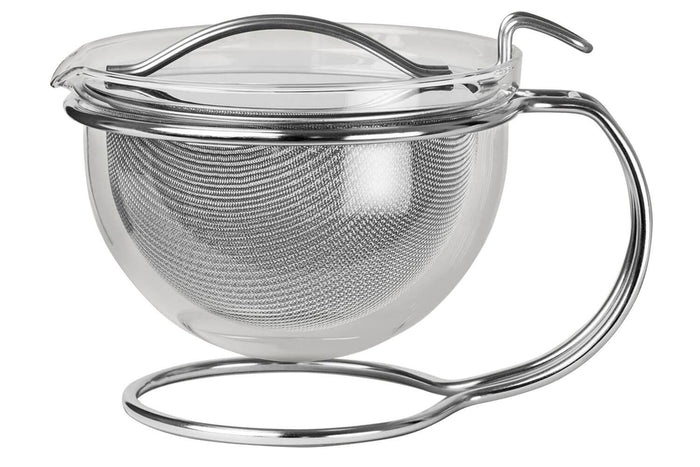 Théière Mono Filio 1,5L en verre borosilicate avec support en inox 18/10