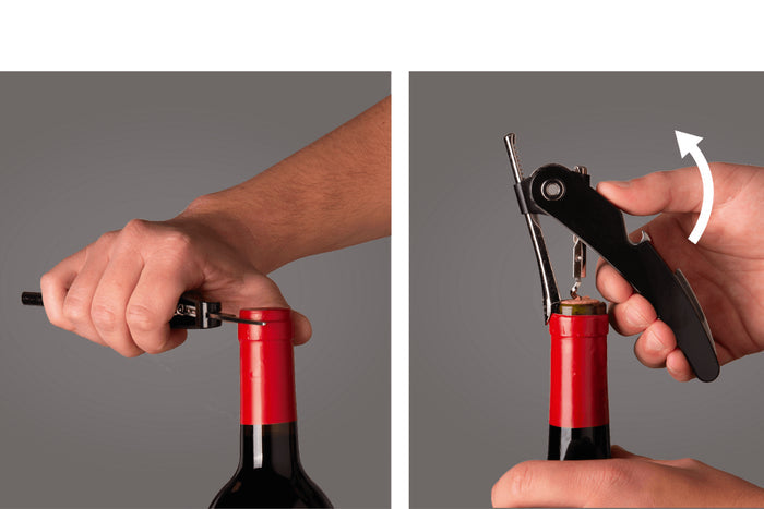 Tire-bouchon à levier vertical Vacu Vin noir