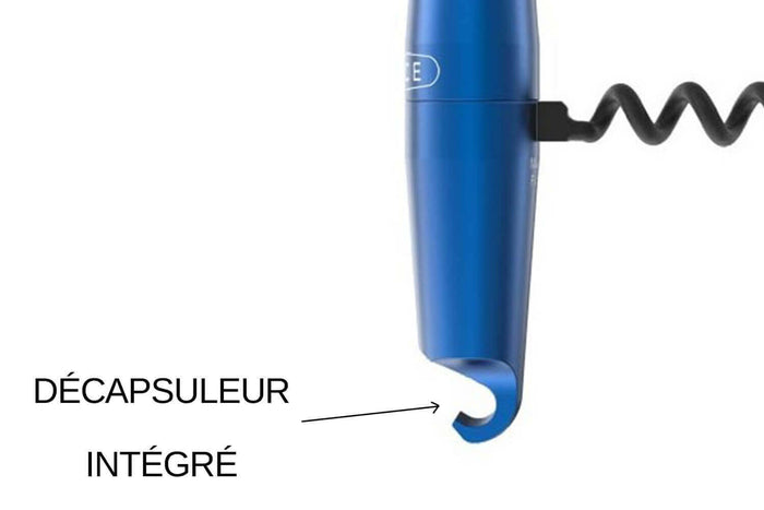 Tire-bouchon aluminium Lance coloris bleu fabriqué en France