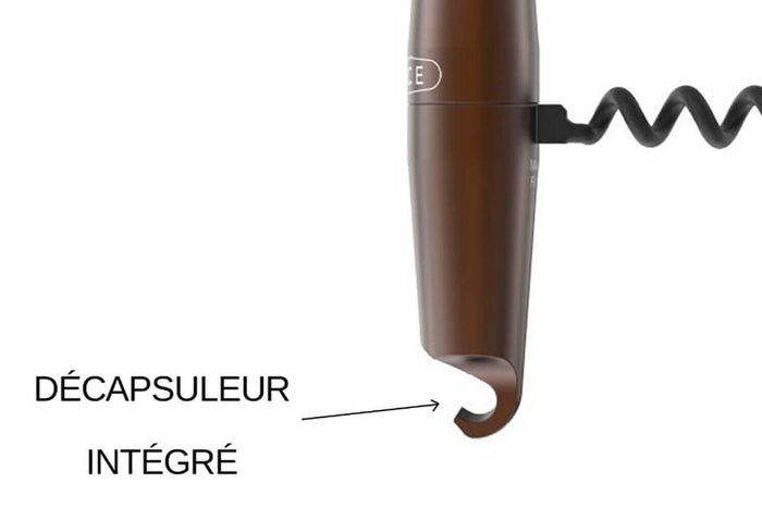 Tire-bouchon aluminium Lance coloris chocolat fabriqué en France