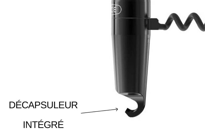 Tire-bouchon aluminium Lance coloris noir fabriqué en France