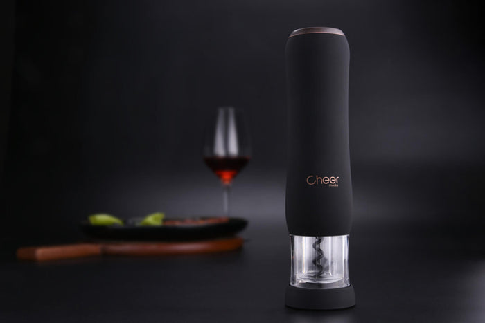 Tire-bouchon automatique rechargeable Cheer Moda Pure - Noir & Bronze