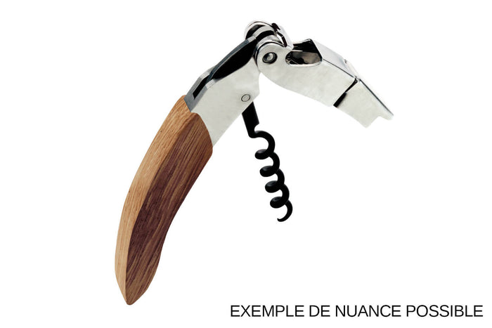 Tire-bouchon sommelier Ligne W Origine manche en chêne finition lie de vin