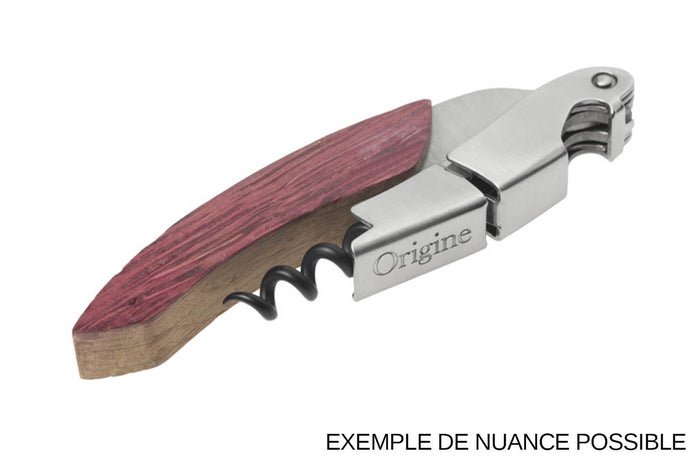 Tire-bouchon sommelier Ligne W Origine manche en chêne finition lie de vin