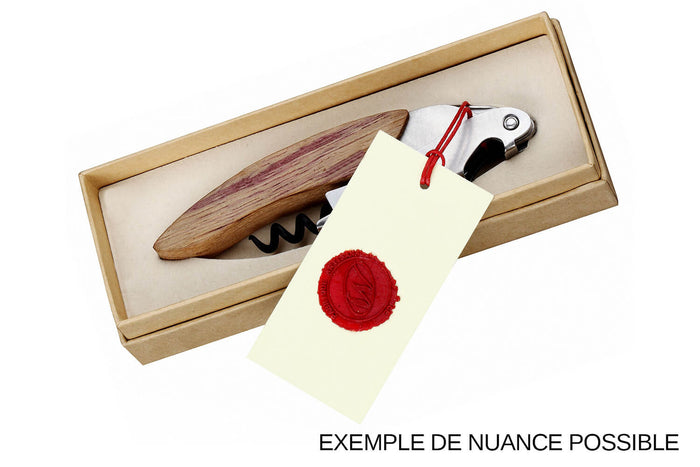 Tire-bouchon sommelier Ligne W Origine manche en chêne finition lie de vin