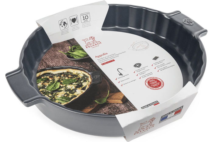 Tourtière Peugeot Appolia en céramique ardoise diamètre 28cm