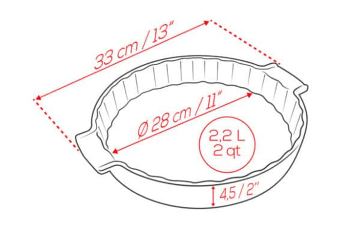 Tourtière Peugeot Appolia en céramique ardoise diamètre 28cm