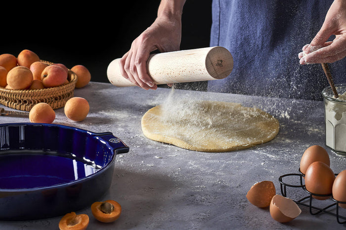 Tourtière Peugeot Appolia en céramique bleu Ø28cm