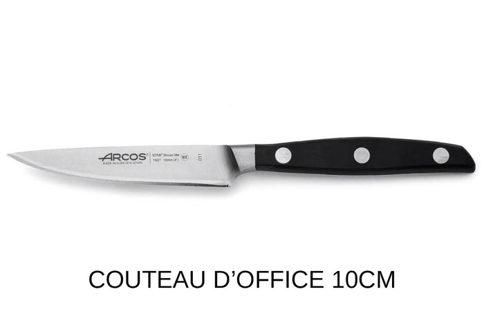 Trousse 8 places Arcos & Euro-Toques Manhattan - 4 couteaux forgés + 1 éplucheur