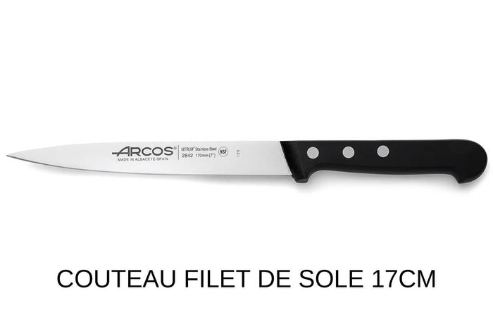 Trousse 8 places Arcos & Euro-Toques Universal + 5 couteaux forgés + 1 éplucheur