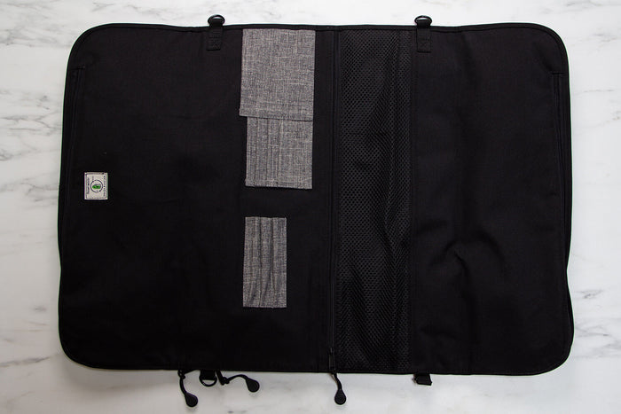 Trousse vide noire 12 emplacements en bouteille recyclée Messermeister Preservation