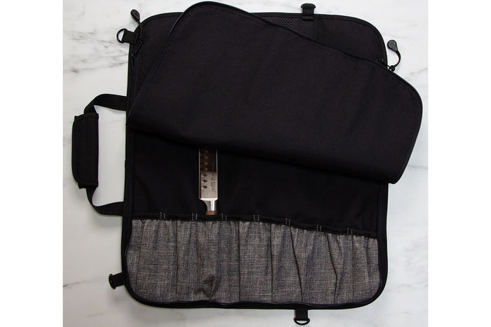 Trousse vide noire 8 emplacements en bouteille recyclée Messermeister Preservation