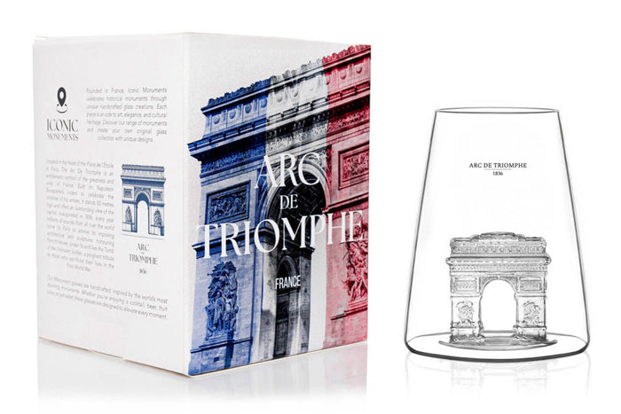 Verre à spiritueux long Alaskan Maker Iconic Monuments Arc de Triomphe en verre cristallin