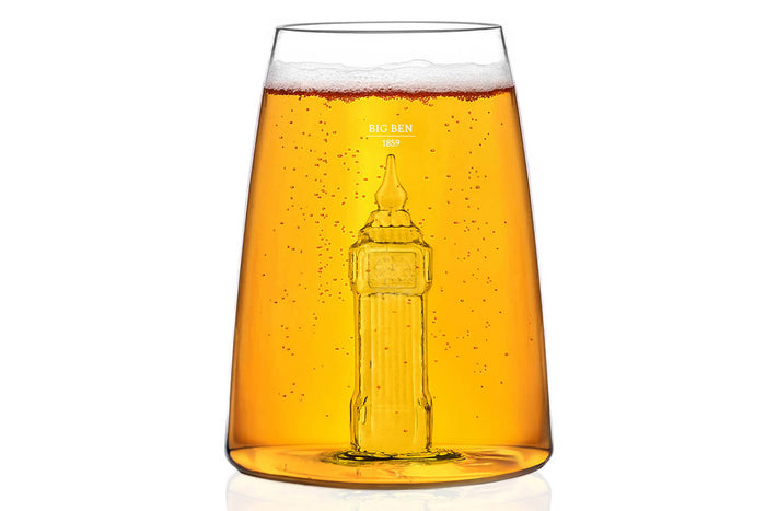 Verre à spiritueux long Alaskan Maker Iconic Monuments Big Ben en verre cristallin