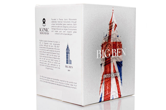 Verre à spiritueux long Alaskan Maker Iconic Monuments Big Ben en verre cristallin