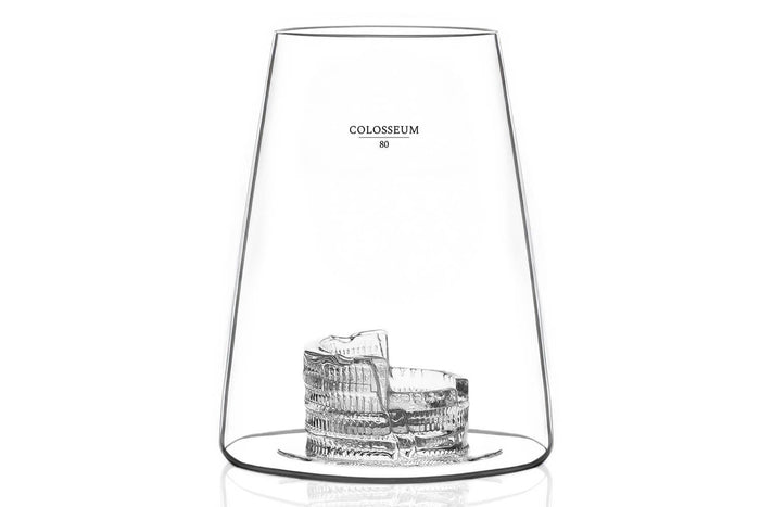 Verre à spiritueux long Alaskan Maker Iconic Monuments Colisée de Rome en verre cristallin