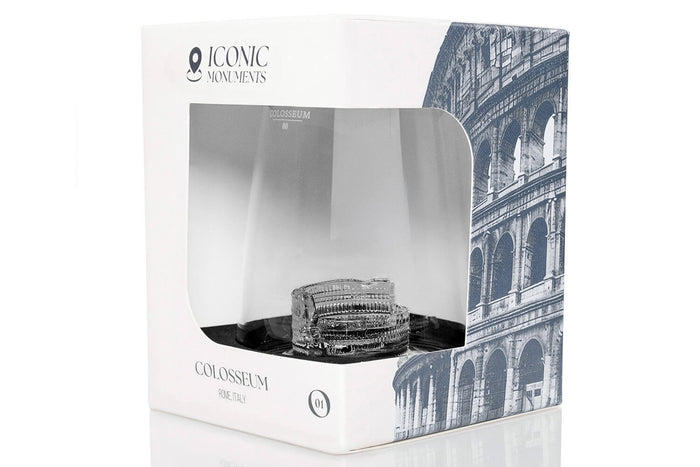 Verre à spiritueux long Alaskan Maker Iconic Monuments Colisée de Rome en verre cristallin