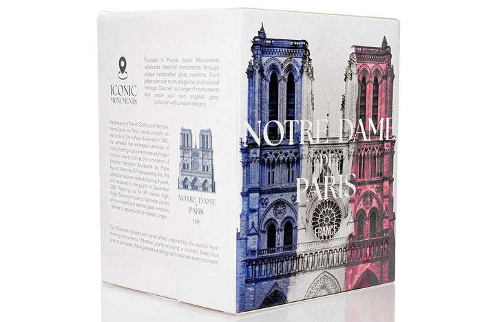 Verre à spiritueux long Alaskan Maker Iconic Monuments Notre Dame de Paris en verre cristallin