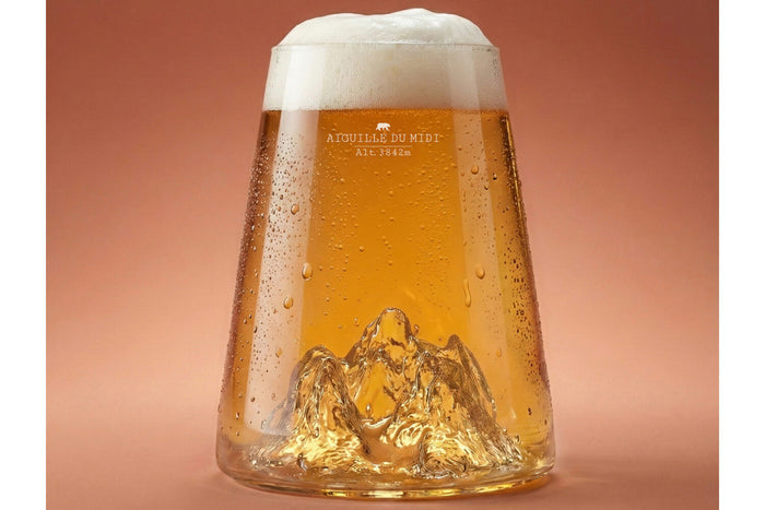 Verre à spiritueux long Alaskan Maker Topographic Aiguille du midi en verre cristallin