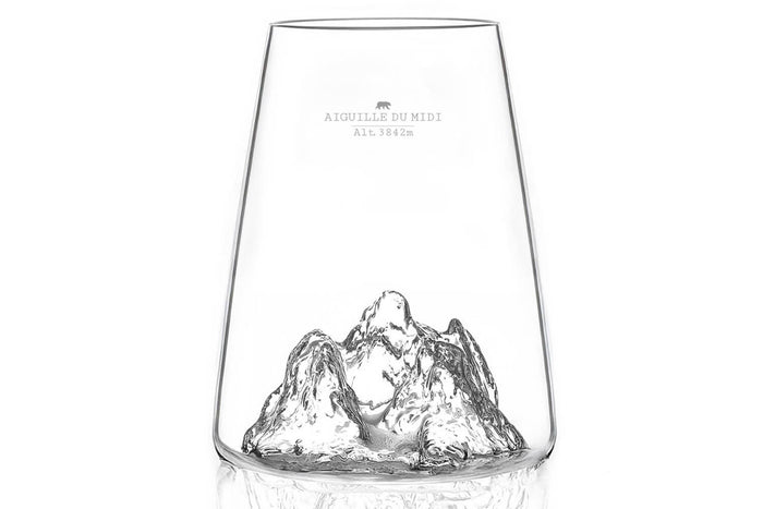 Verre à spiritueux long Alaskan Maker Topographic Aiguille du midi en verre cristallin