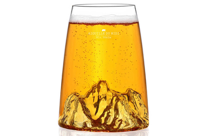 Verre à spiritueux long Alaskan Maker Topographic Aiguille du midi en verre cristallin