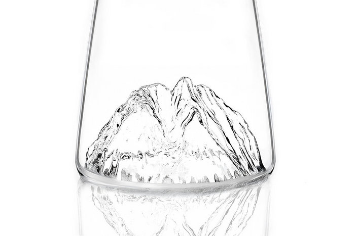 Verre à spiritueux long Alaskan Maker Topographic Canigou en verre cristallin