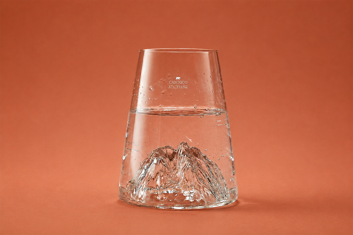 Verre à spiritueux long Alaskan Maker Topographic Canigou en verre cristallin