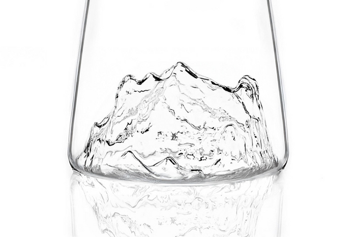 Verre à spiritueux long Alaskan Maker Topographic Dachstein en verre cristallin