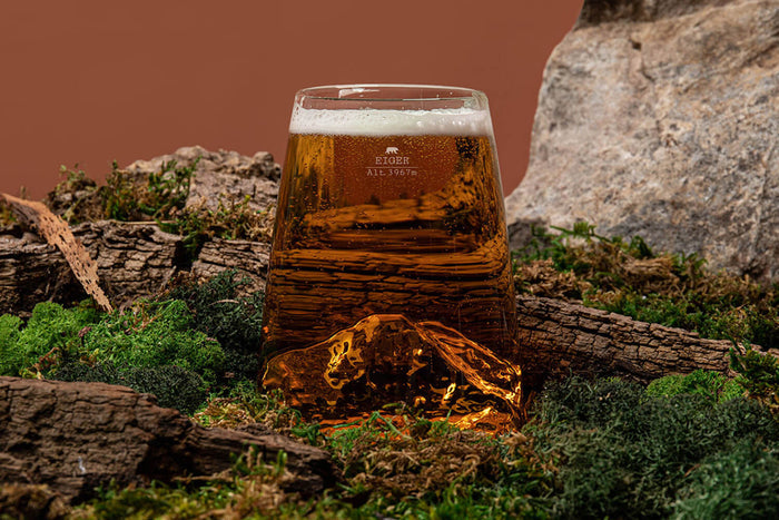 Verre à spiritueux long Alaskan Maker Topographic Eiger en verre cristallin