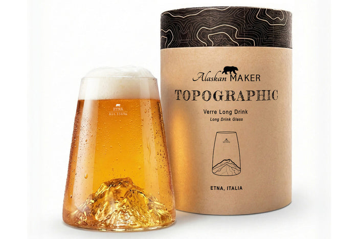 Verre à spiritueux long Alaskan Maker Topographic Etna en verre cristallin