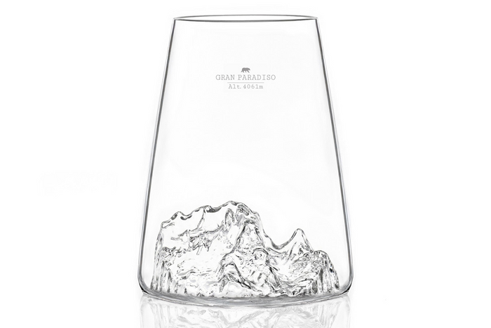 Verre à spiritueux long Alaskan Maker Topographic Gran Paradiso en verre cristallin