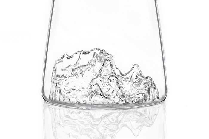 Verre à spiritueux long Alaskan Maker Topographic Gran Paradiso en verre cristallin