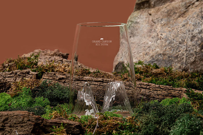 Verre à spiritueux long Alaskan Maker Topographic Grand Canyon en verre cristallin