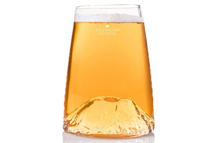 Verre à spiritueux long Alaskan Maker Topographic Kilimanjaro en verre cristallin
