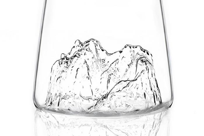 Verre à spiritueux long Alaskan Maker Topographic La Meije en verre cristallin
