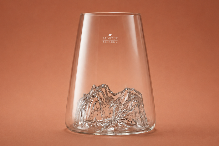 Verre à spiritueux long Alaskan Maker Topographic La Meije en verre cristallin