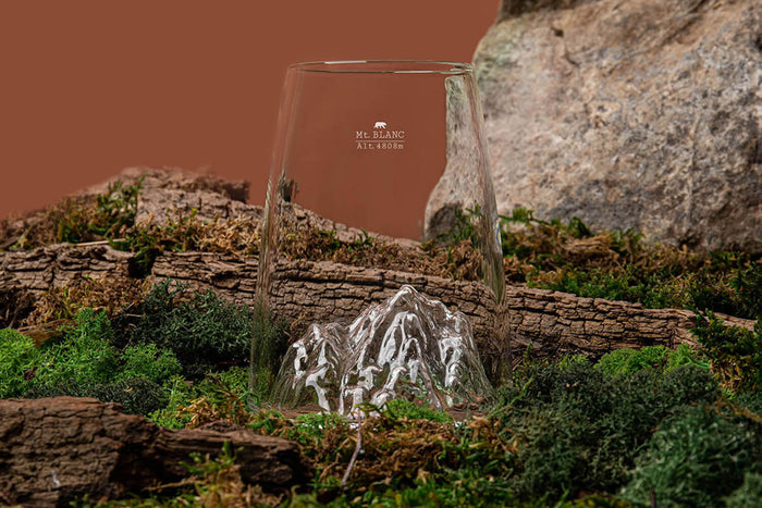 Verre à spiritueux long Alaskan Maker Topographic Mont Blanc en verre cristallin